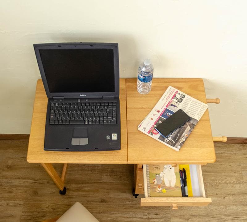 【新品・送料無料】木製折りたたみデスク＆チェア　BR/NA