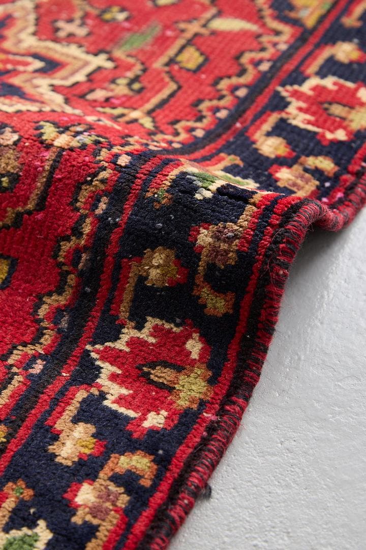 ヴィンテージラグ ペルシャ絨毯 ハマダン産（94×60cm）赤 紺 緑 白 青