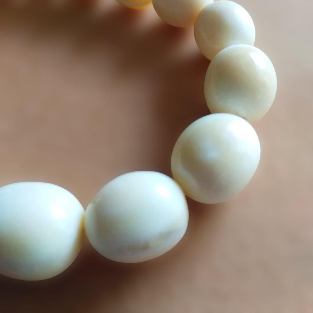 鯨歯　マッコウ鯨　牙玉ブレスレット　18㎝