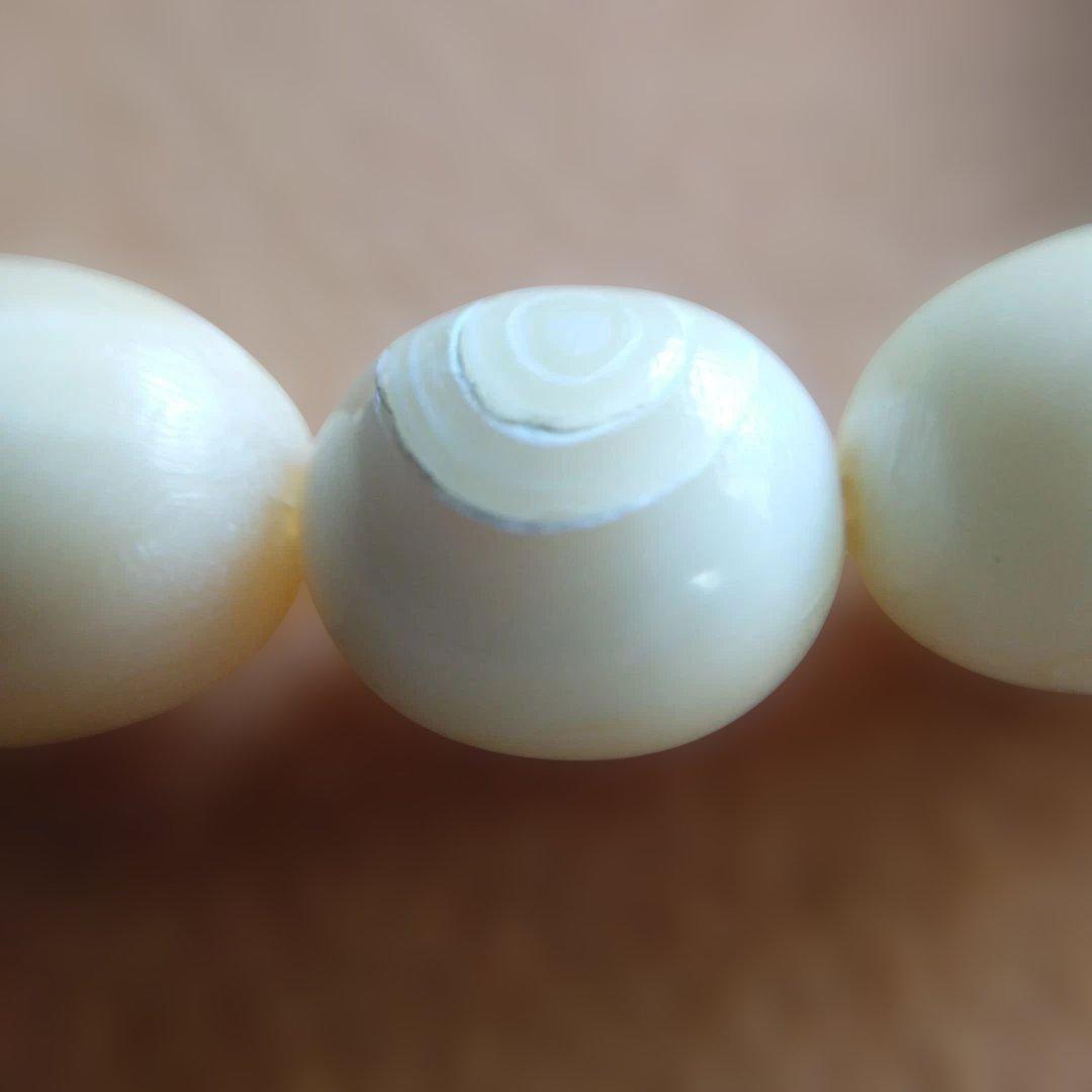 鯨歯　マッコウ鯨　牙玉ブレスレット　18㎝