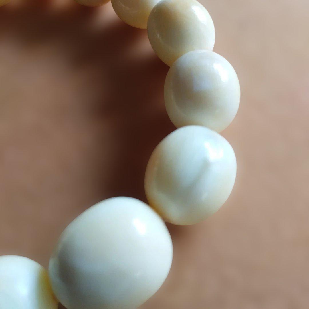 鯨歯　マッコウ鯨　牙玉ブレスレット　18㎝