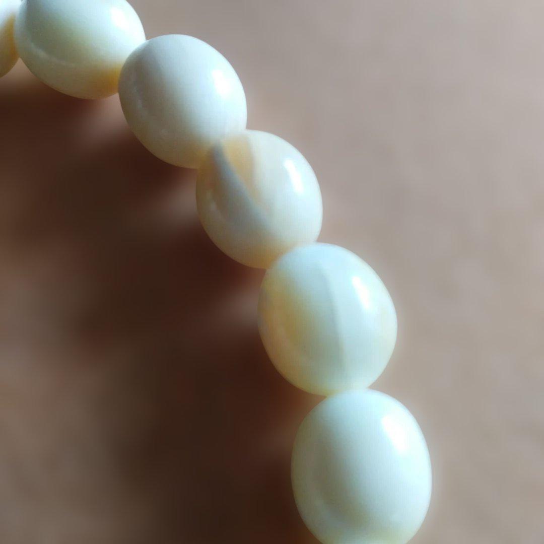 鯨歯　マッコウ鯨　牙玉ブレスレット　18㎝