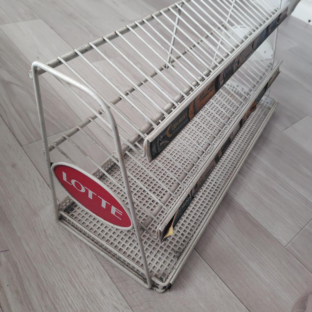 LOTTE 陳列スタンド 3段 ホワイト　昭和レトロ