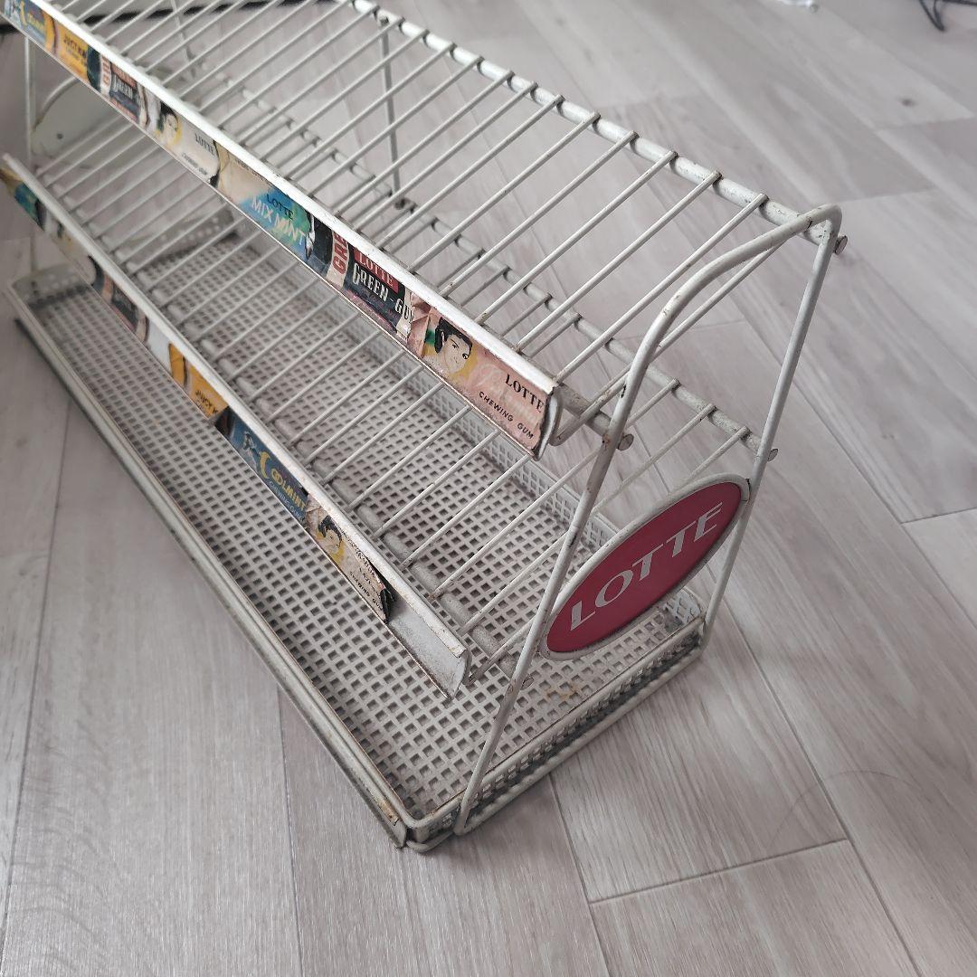 LOTTE 陳列スタンド 3段 ホワイト　昭和レトロ