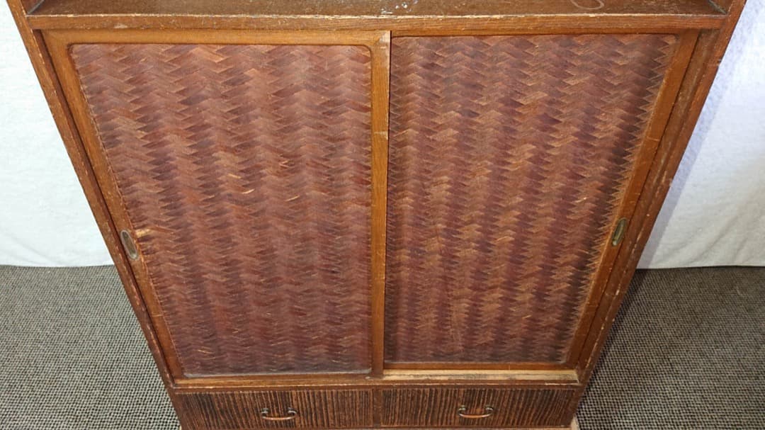 古箪笥昭和レトロ アンティーク ヴィンテージ 飾り棚　 本棚 小物入れ 水屋箪笥