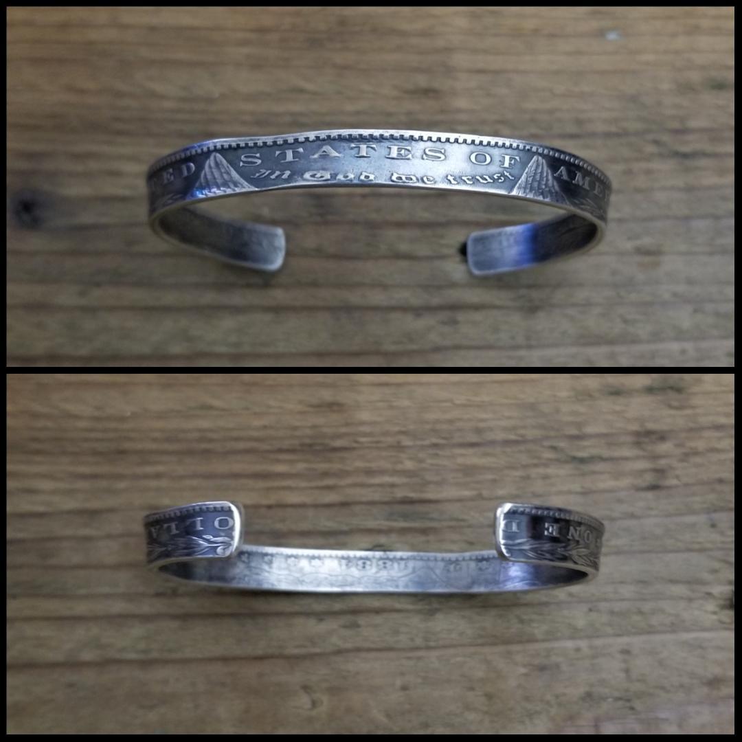 バングル　アメリカ　1ドル銀貨　モルガンダラー　イーグル面　シルバー　古銭