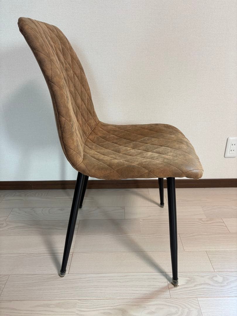 スエードアンティーク調 ダイヤモンドキルティング チェア モカ