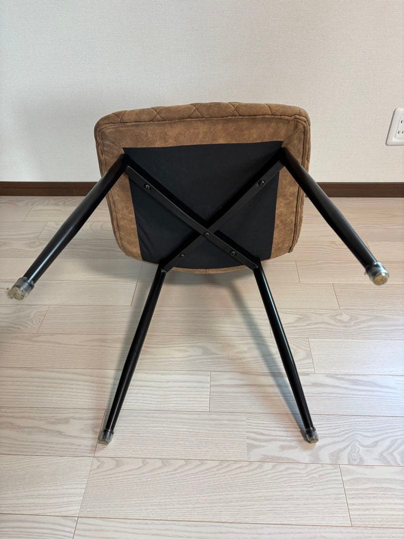 スエードアンティーク調 ダイヤモンドキルティング チェア モカ