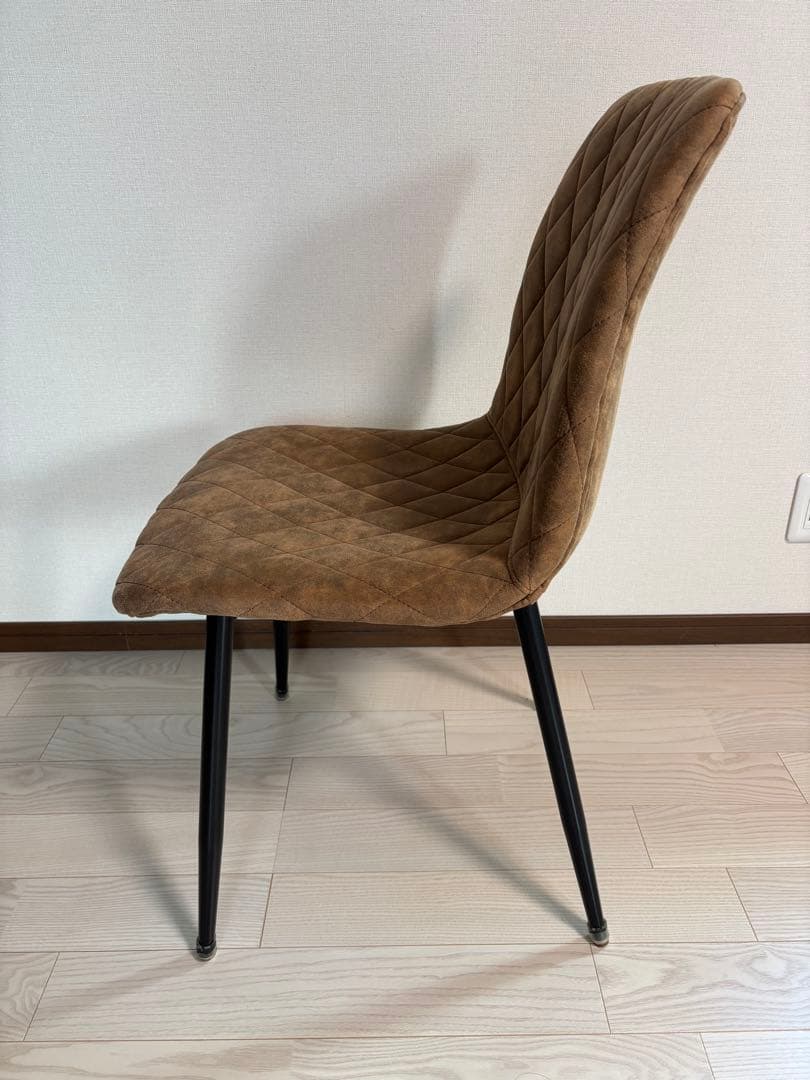 スエードアンティーク調 ダイヤモンドキルティング チェア モカ