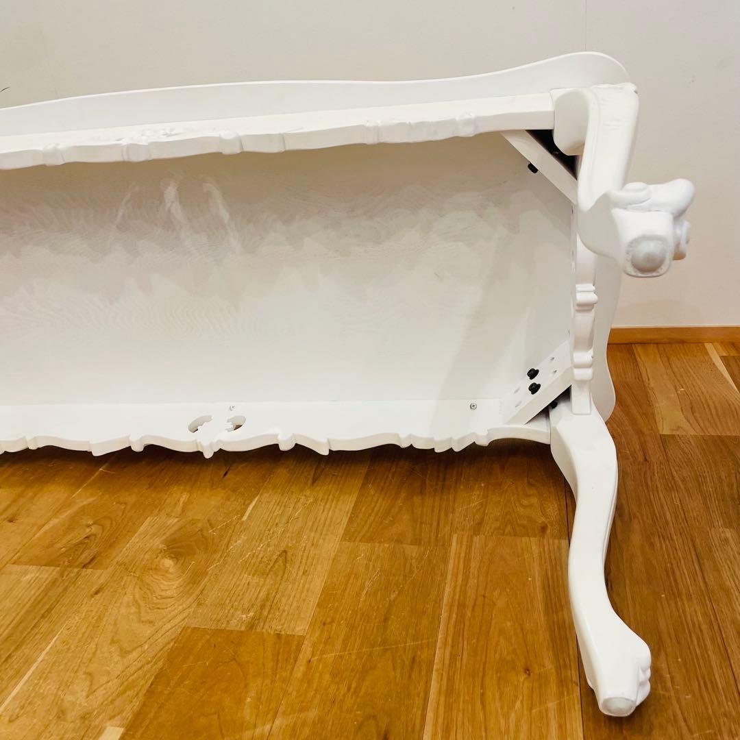 ロココ調 ローテーブル アンティーク ホワイトシンフォニー 猫脚