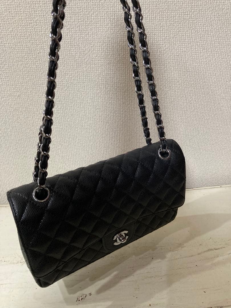 難ありCHANEL 【ノベルティ】チェーン フラップバッグ/キャビア/