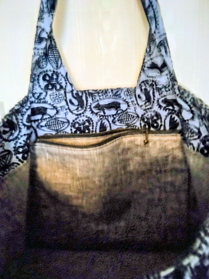 ミナペルホネン　生地使用ハンドメイド　バニーニ風バッグjangle relief