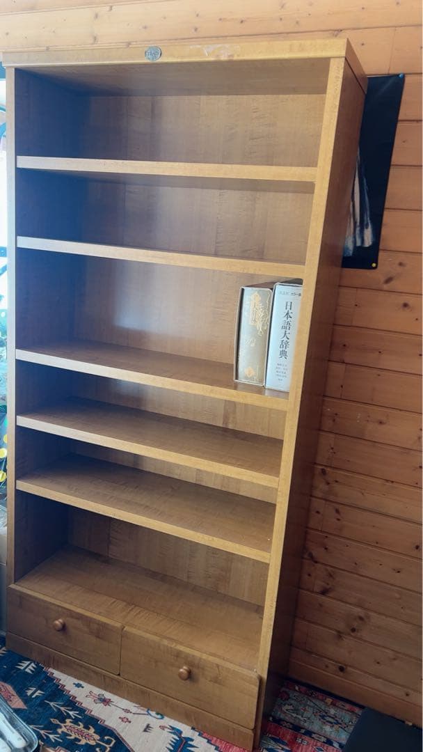 TRAD 木製本棚 引き出し2個付き