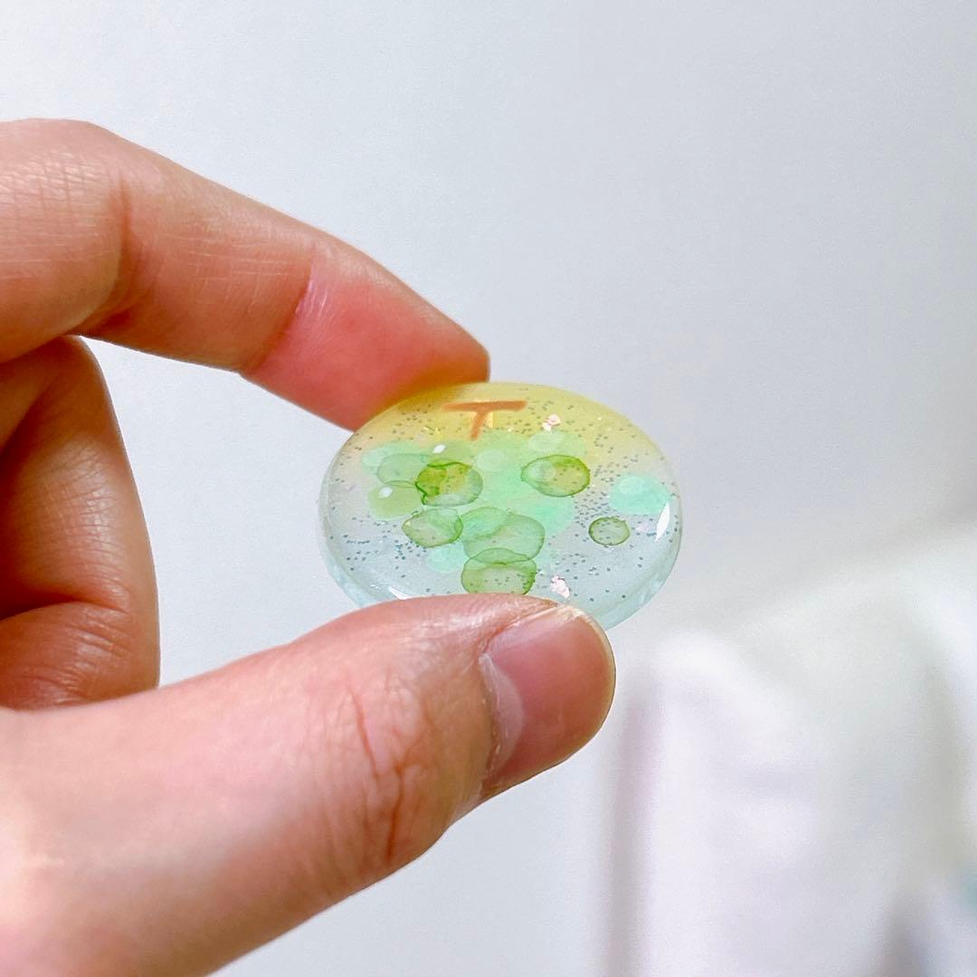 たらしこみマスカット　ヘアゴム　ブローチ　レジン