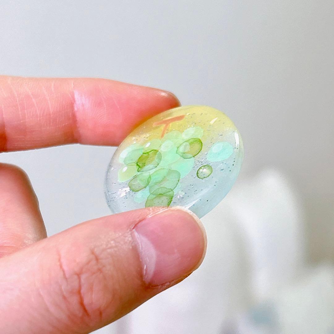 たらしこみマスカット　ヘアゴム　ブローチ　レジン