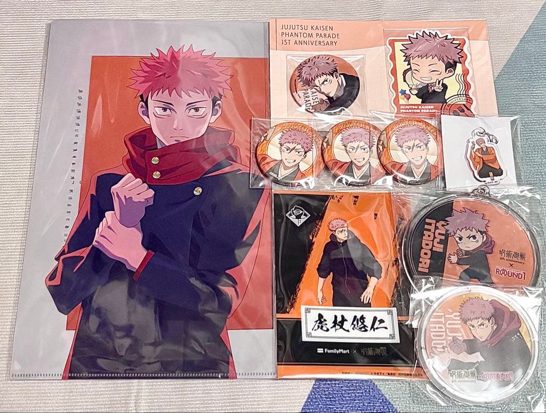 虎杖悠仁 缶バッジ アクリルスタンド 幻影夜行 カフェ 渋谷事変 はぐはぐみー！