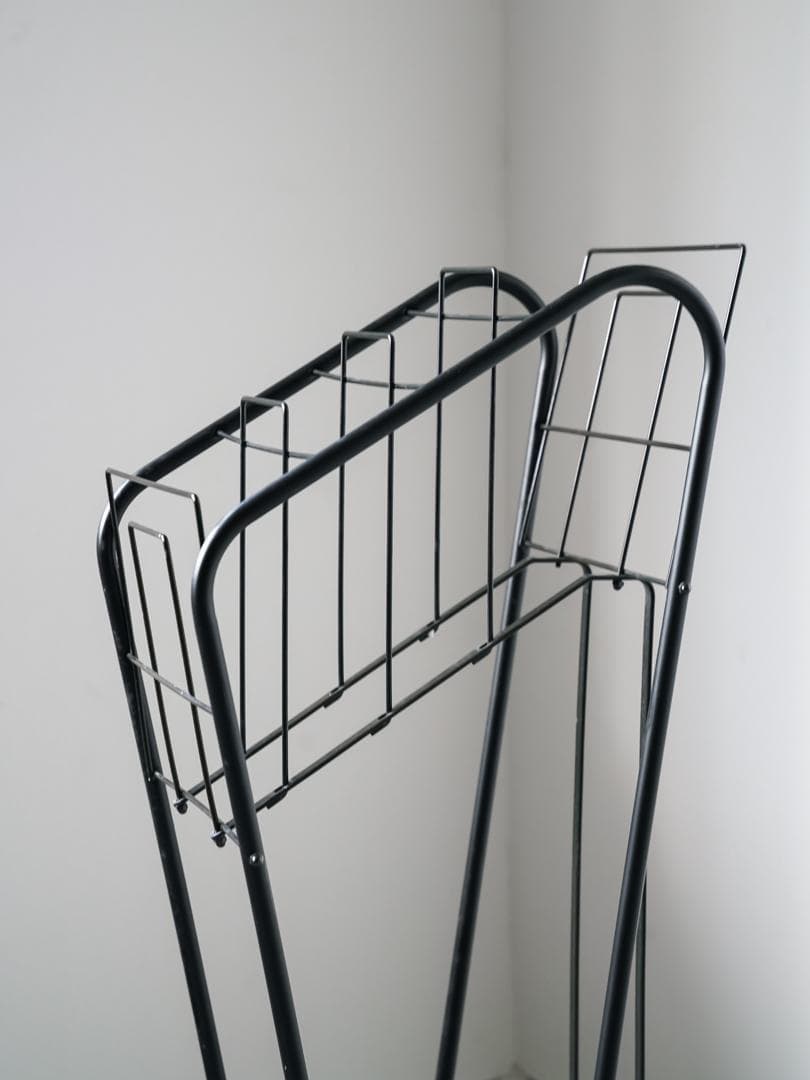 80-90's マガジンラック/収納スタンド キャスター ポストモダン