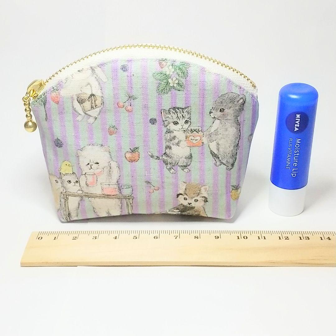 ◇ハンドメイド ポーチ ユキエモン ジャムラボ yukiemon ブルー 紫 猫