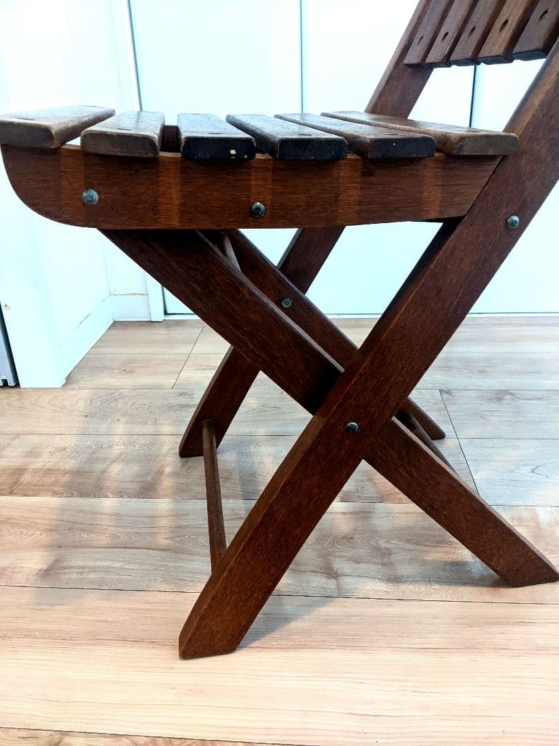アンティーク木製折りたたみ椅子