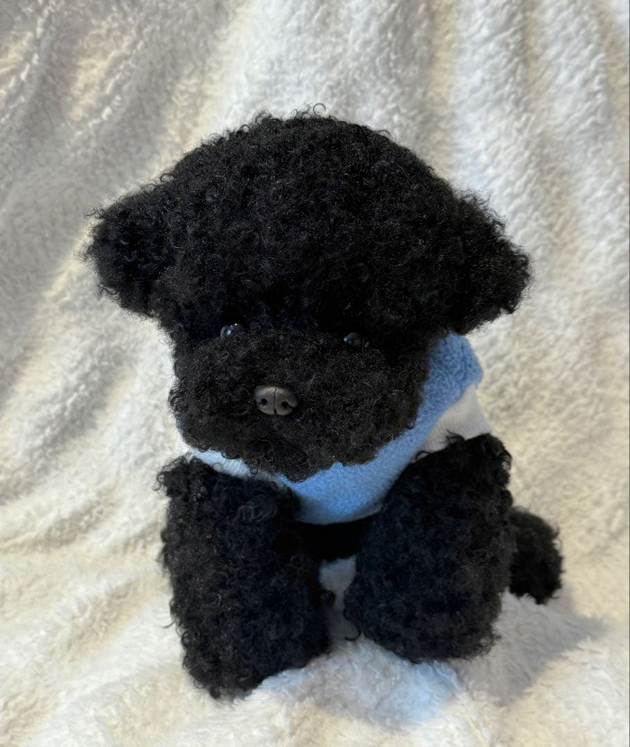 ★ハンドメイド★ もふもふ トイプードル ぬいぐるみ ブラック 大サイズ
