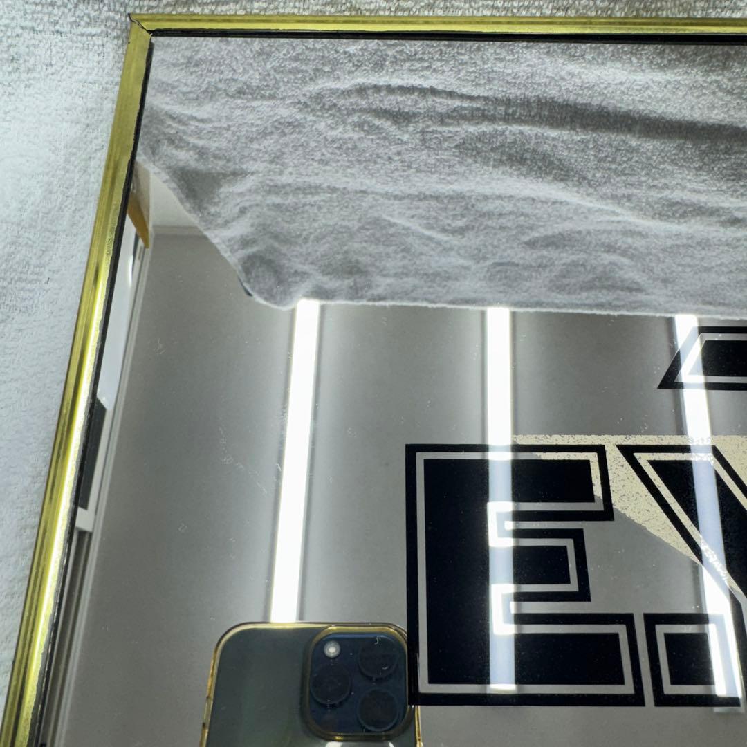 矢沢永吉　Ｅ.YAZAWA 鏡　パブミラー　昭和レトロ　極美品　金縁