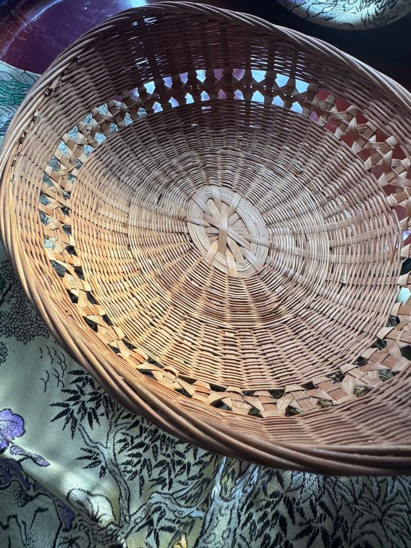 和樂茶道具　純国産手編み　市販品には真似出来無い素材感と技術　花籠　菓子入