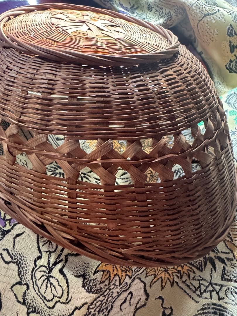 和樂茶道具　純国産手編み　市販品には真似出来無い素材感と技術　花籠　菓子入