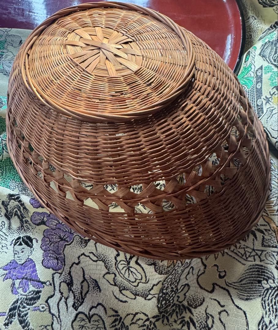 和樂茶道具　純国産手編み　市販品には真似出来無い素材感と技術　花籠　菓子入