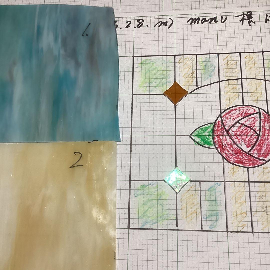 ステンドグラスパネルMPローズ(1868)manu