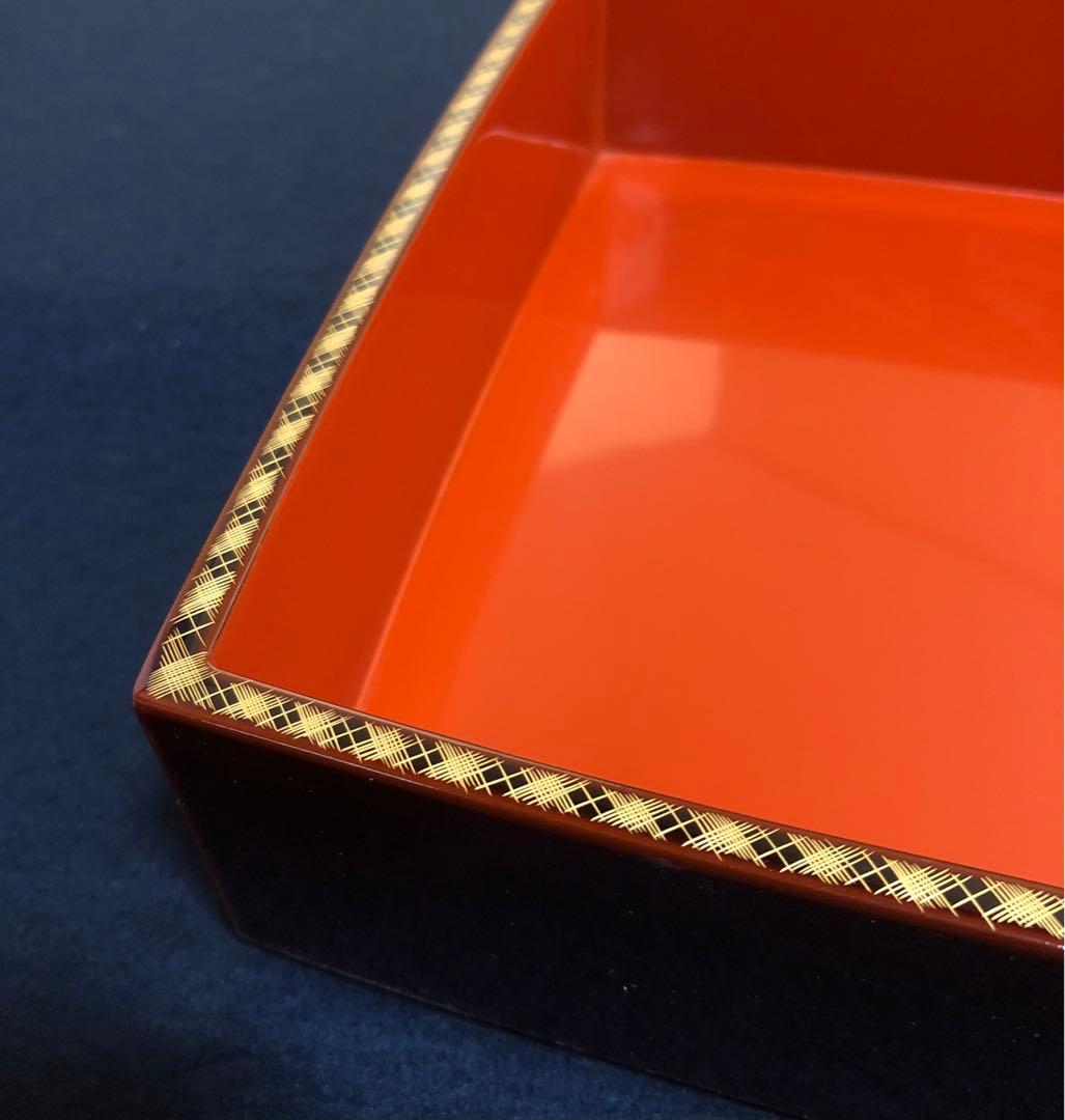 《R》輪島塗 溜アジロ 三段重 木製漆器 木箱　260120き5