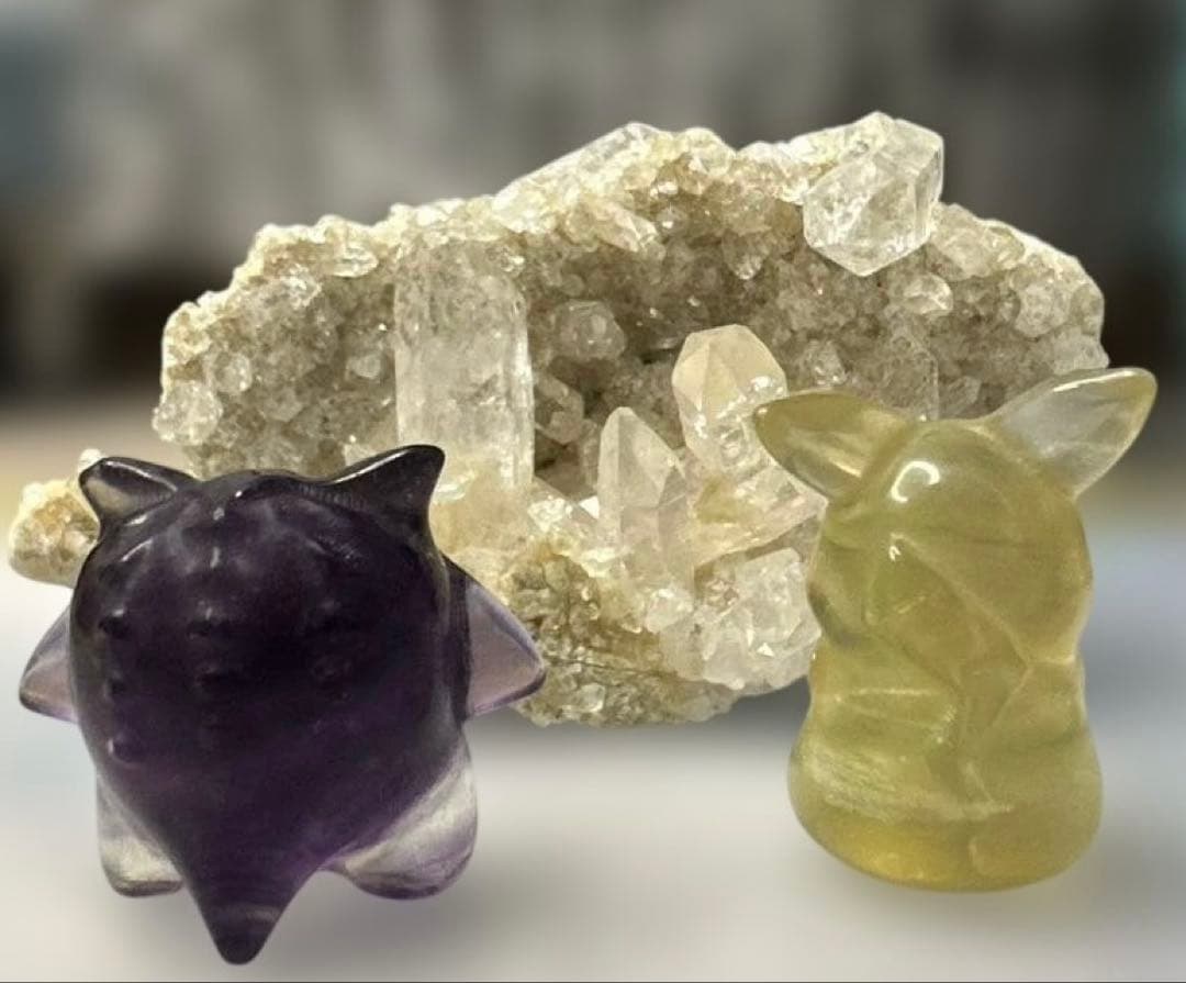 けりー☆ ✨ピカチュウとゲンガー✨バライトの原石付き　アステロイド2個