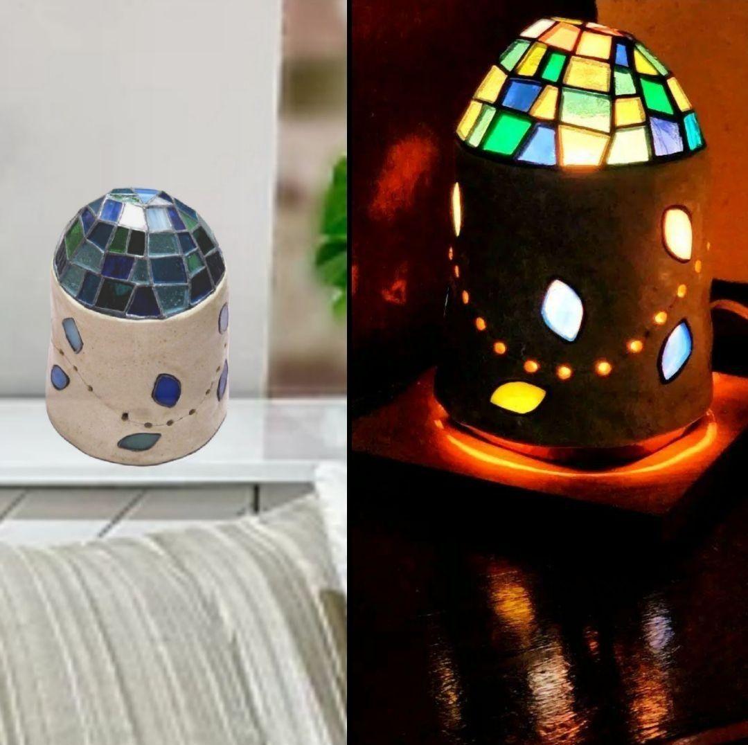 《希少価値 》陶ステンドグラスランプ