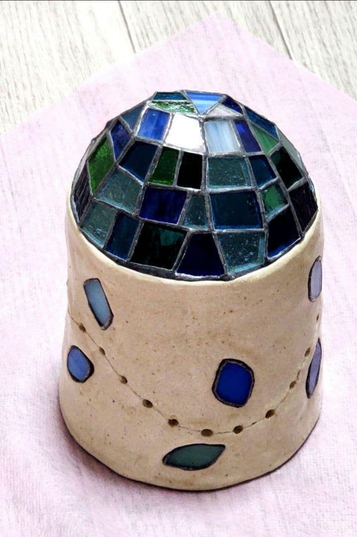 《希少価値 》陶ステンドグラスランプ