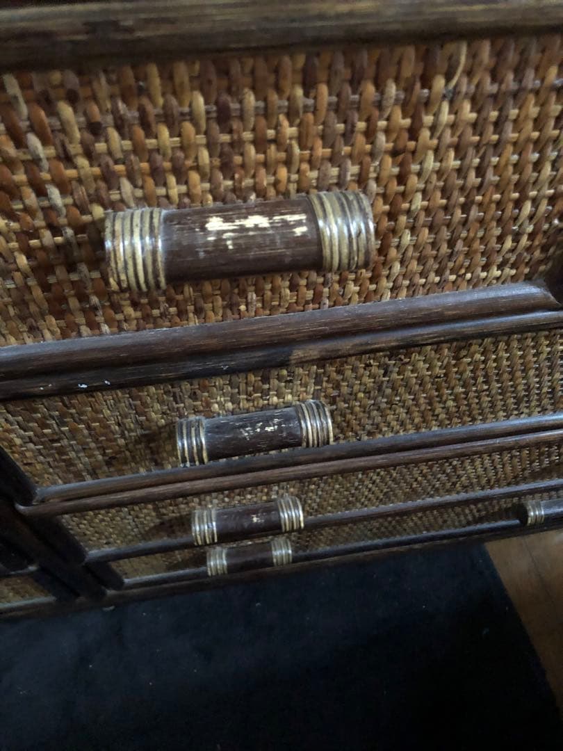 希少ブラウンバイカラー♦️しっかりとした 高級ラタンチェスト♦️美品♦️送料込