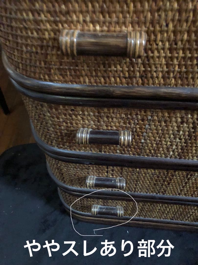 希少ブラウンバイカラー♦️しっかりとした 高級ラタンチェスト♦️美品♦️送料込