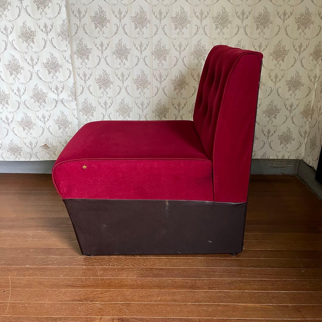 【アンティーク】② 昭和レトロ 1人掛けソファー ワインレッド スナック 喫茶店