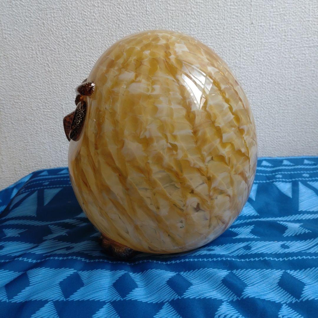 ㊵ ふくろう 置物 ガラス
