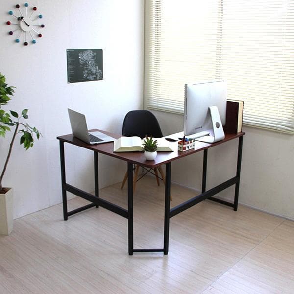 《新品・送料無料》パソコンデスク コーナー 幅118cm L字 ブラウン