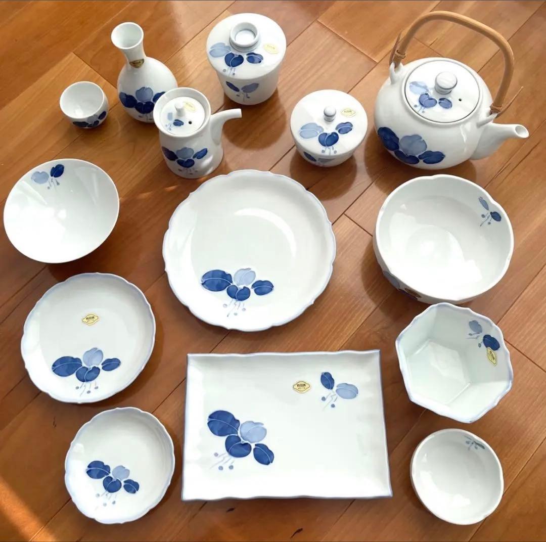 新品　有田焼　七郎右衛門　和食器　14種類　5客セット（全59個）急須　湯呑