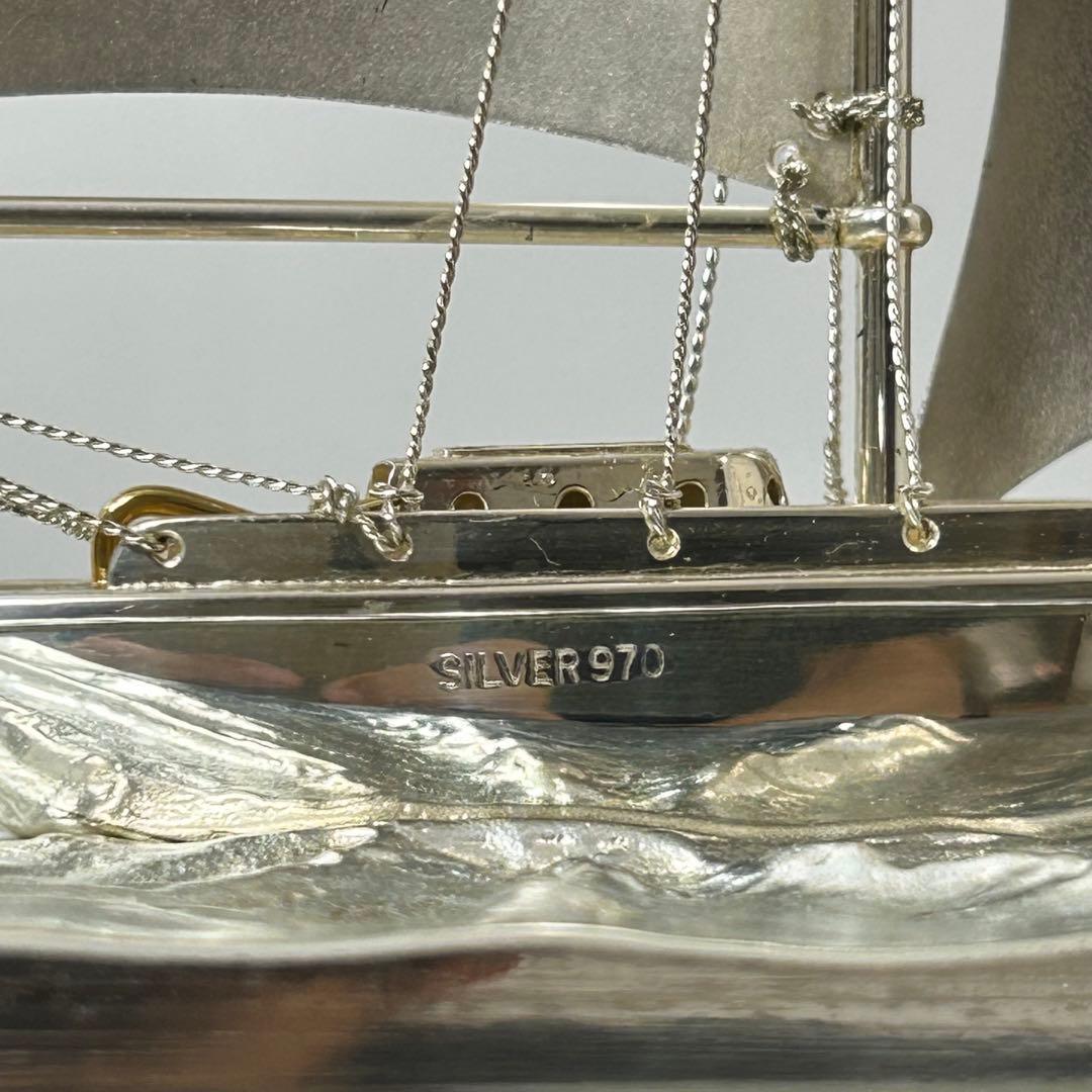 silver970刻印 銀工芸品 銀製 ヨット 船 置物 - メルカリ