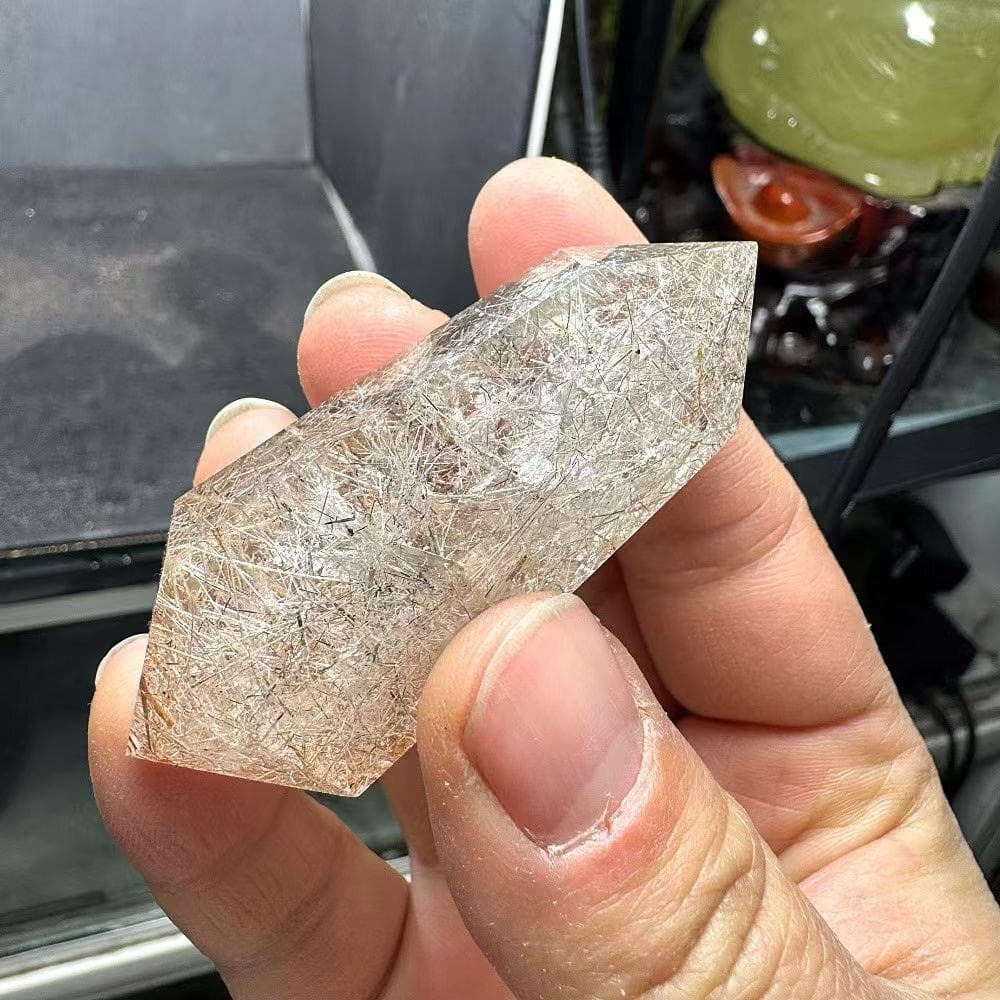 AAAA級天然ゴールドルチルクォーツ六角柱B0109/YS/10601/185C