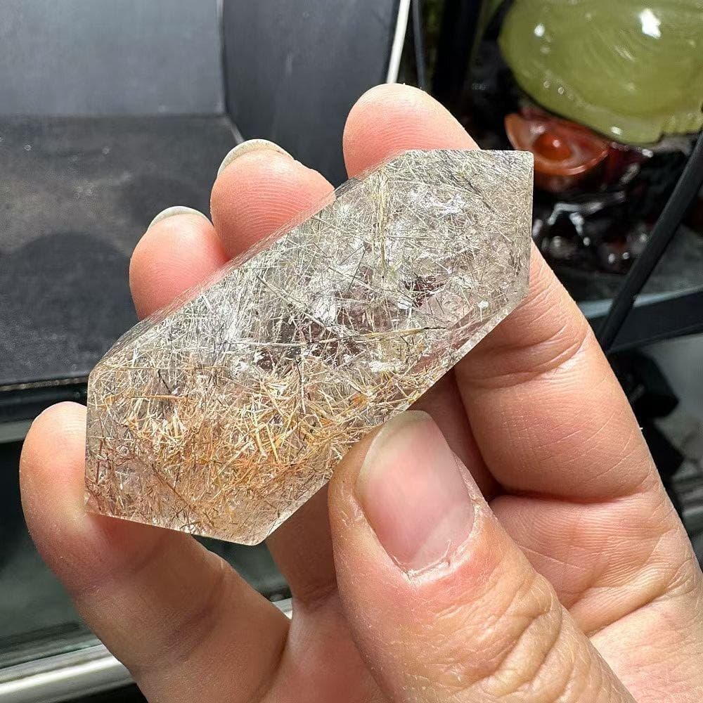 AAAA級天然ゴールドルチルクォーツ六角柱B0109/YS/10601/185C