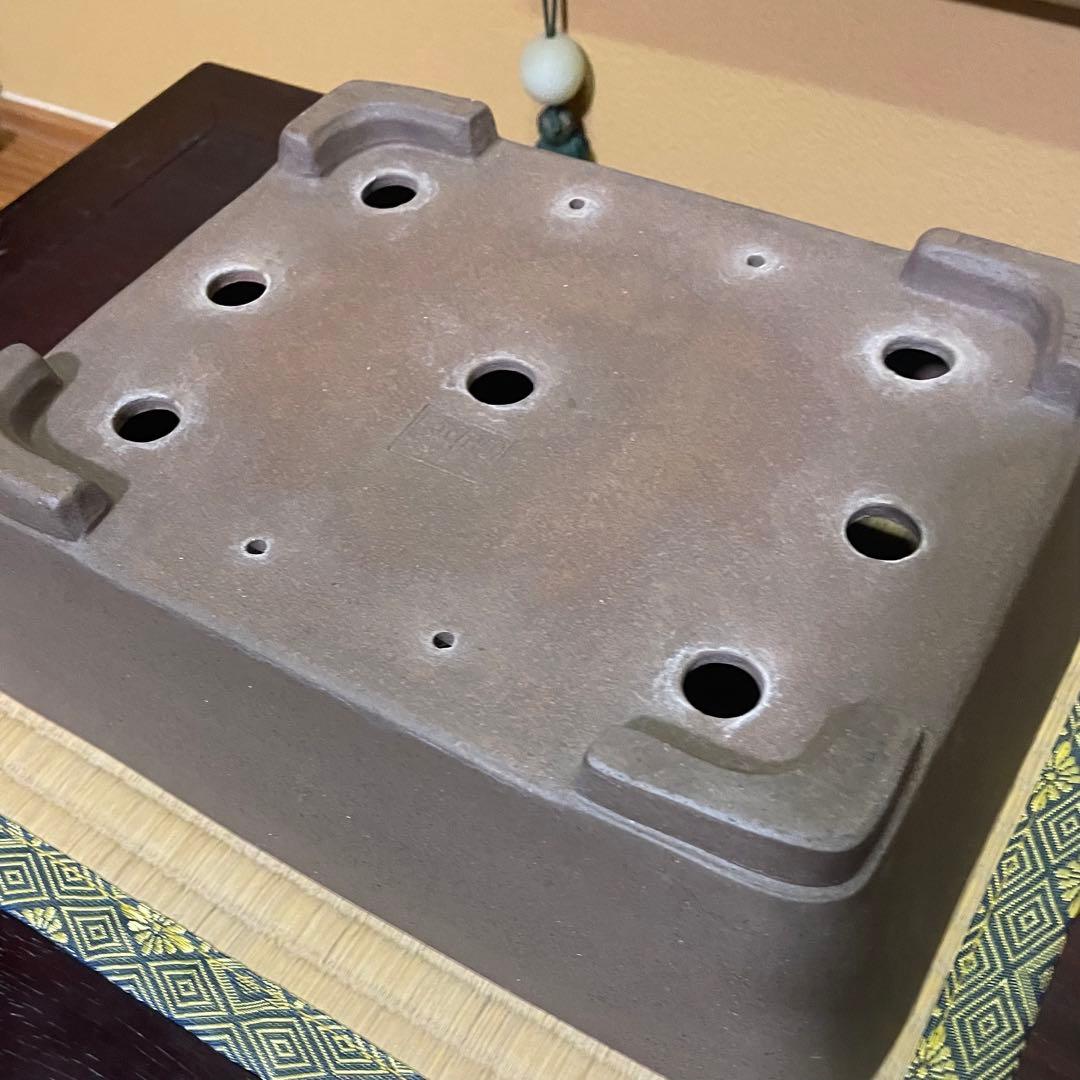 【落款あり】中村祐士 常滑 中野裕士 紫泥長方鉢