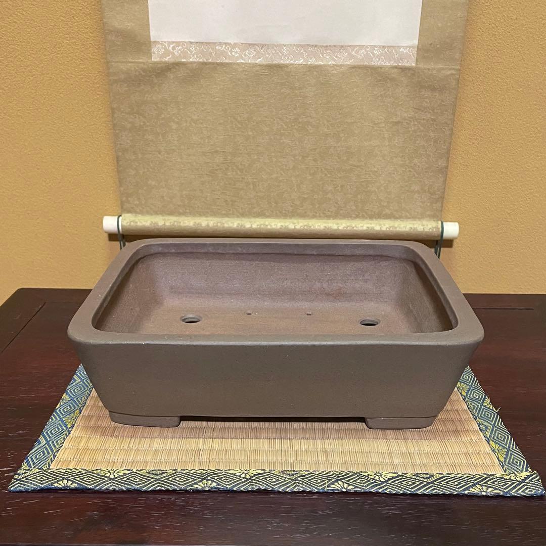 【落款あり】中村祐士 常滑 中野裕士 紫泥長方鉢