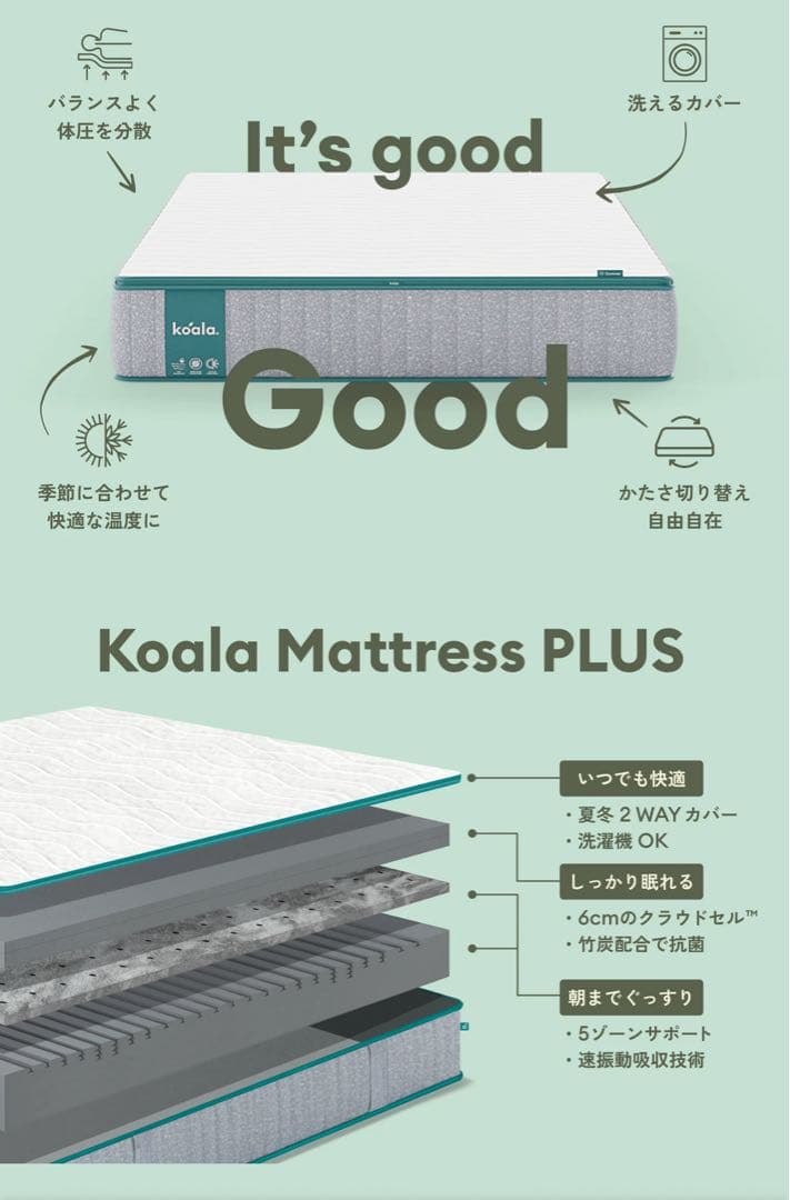 クイーンサイズ スプリングマットレス ホワイト