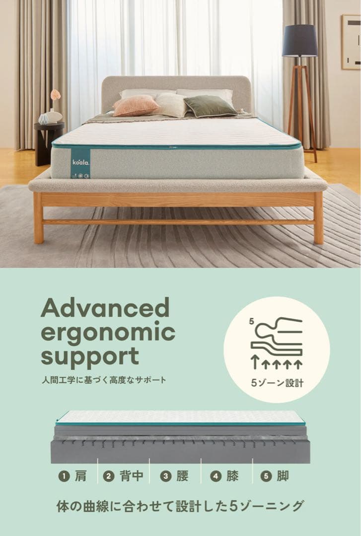 クイーンサイズ スプリングマットレス ホワイト