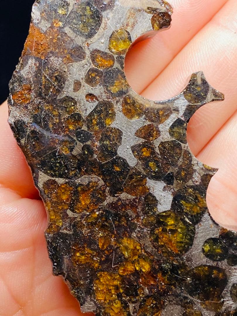 鑑別書付き パラサイト隕石 120g128㍉ 石鉄隕石 セリコ隕石 隕石原石