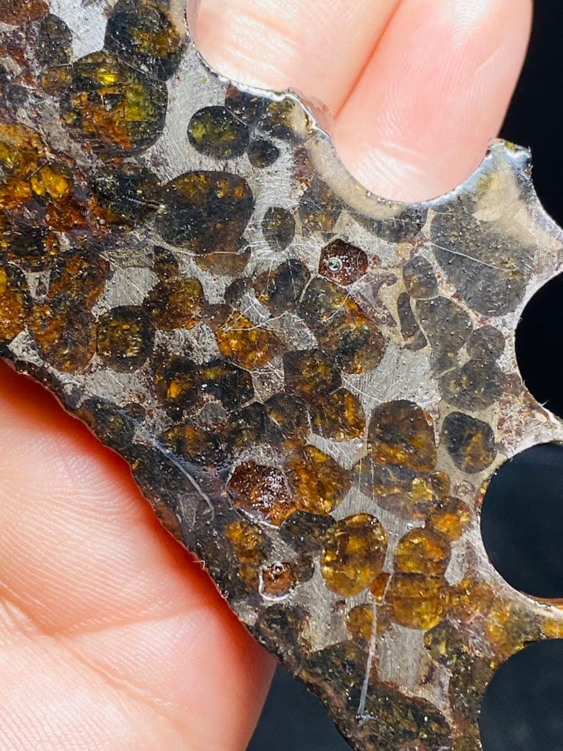 鑑別書付き パラサイト隕石 120g128㍉ 石鉄隕石 セリコ隕石 隕石原石