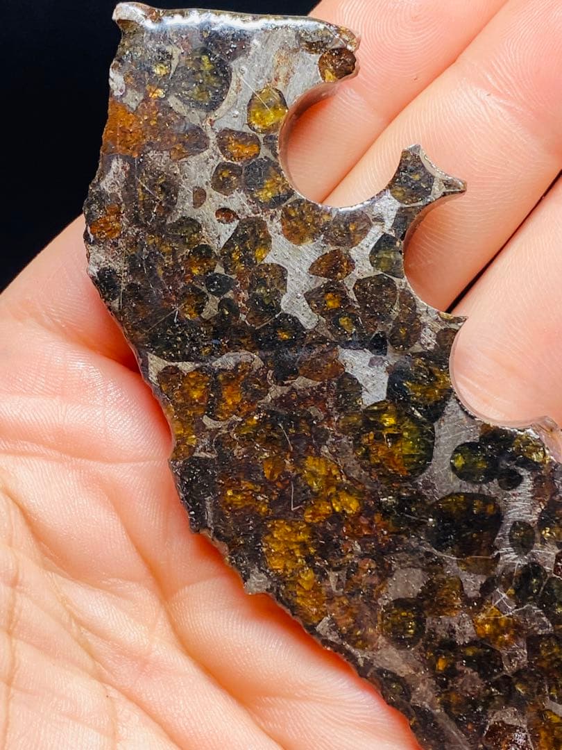 鑑別書付き パラサイト隕石 120g128㍉ 石鉄隕石 セリコ隕石 隕石原石