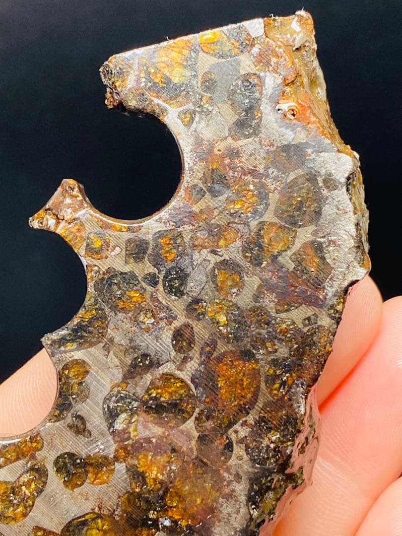 鑑別書付き パラサイト隕石 120g128㍉ 石鉄隕石 セリコ隕石 隕石原石